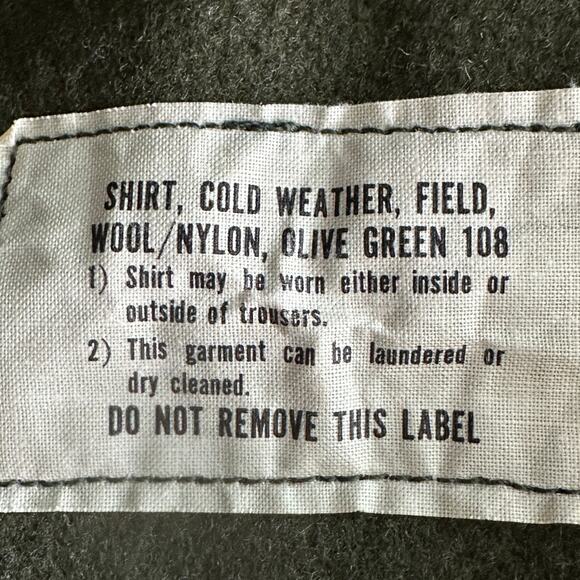 Vintage Army Cold Weather Field Shirt XS Green USA 1970s Wool Jacket EUC - Picture 7 of 10
